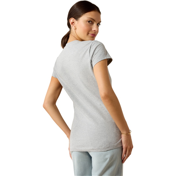 2026 Ariat Femmes Logo Vertical T-Shirt 10071353 - Heather Grey